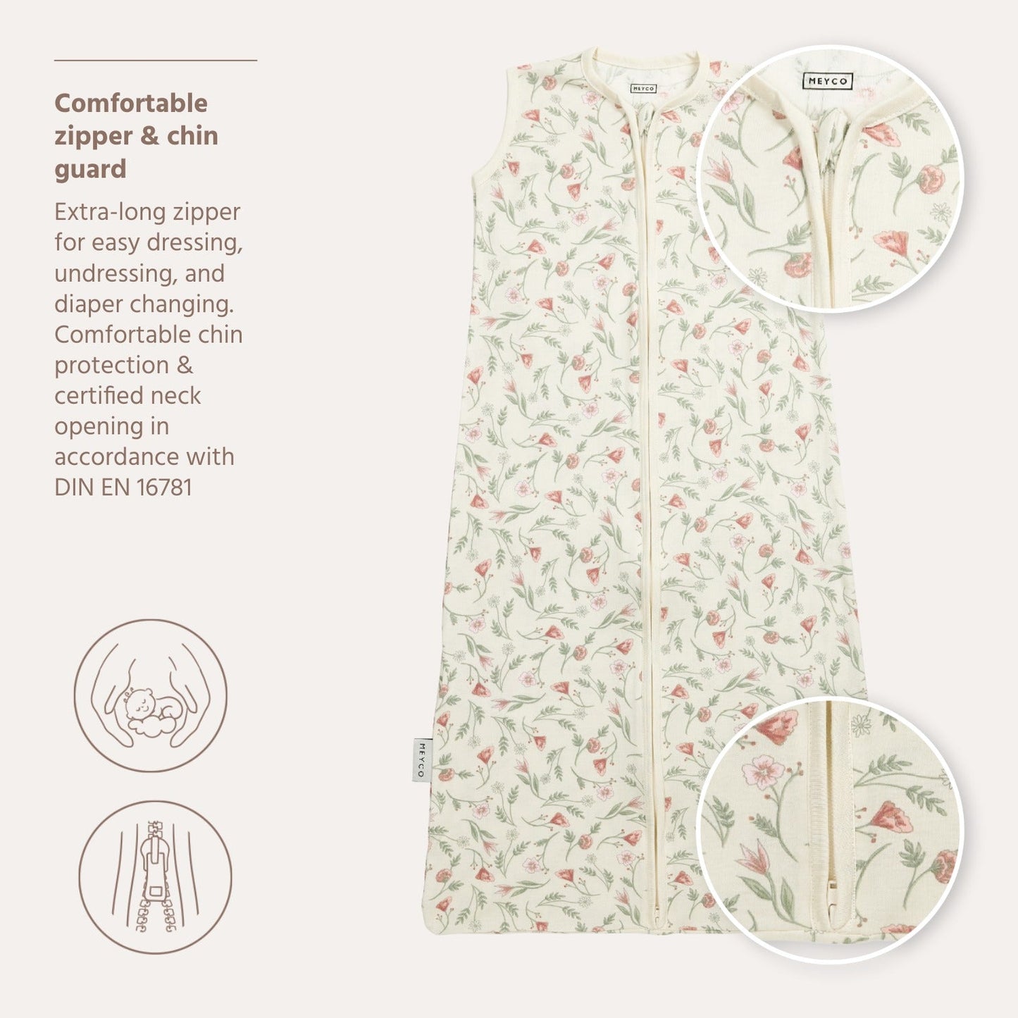 Meyco Schlafsack interlock jersey Flower Multicolour