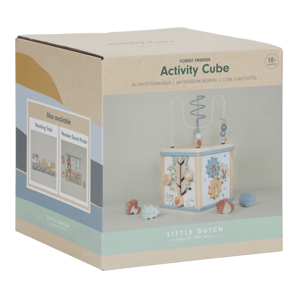 Little Dutch Holz Aktivitäten Motorik Würfel blau - Forest Friends
