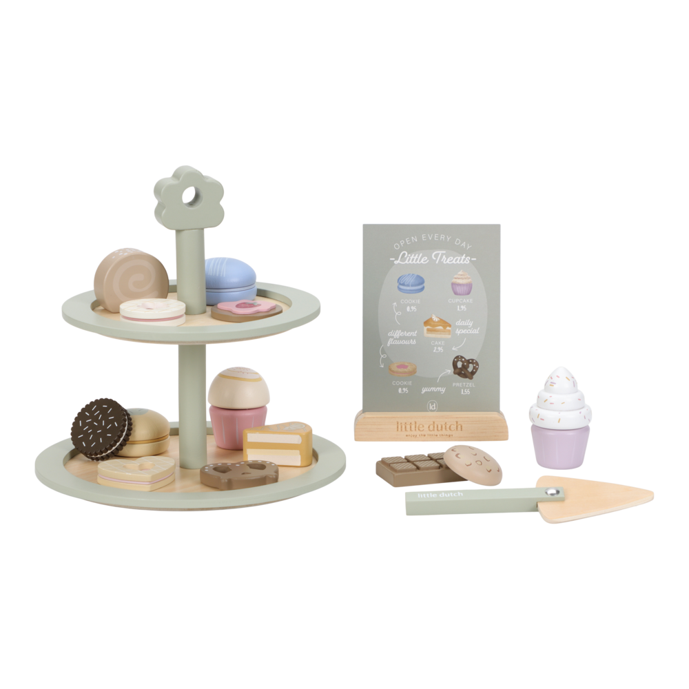 Little Dutch Holz Etagere Grün – Kinder Teeservice Spielzeug