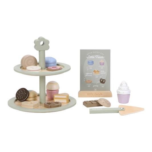 Little Dutch Holz Etagere Grün – Kinder Teeservice Spielzeug