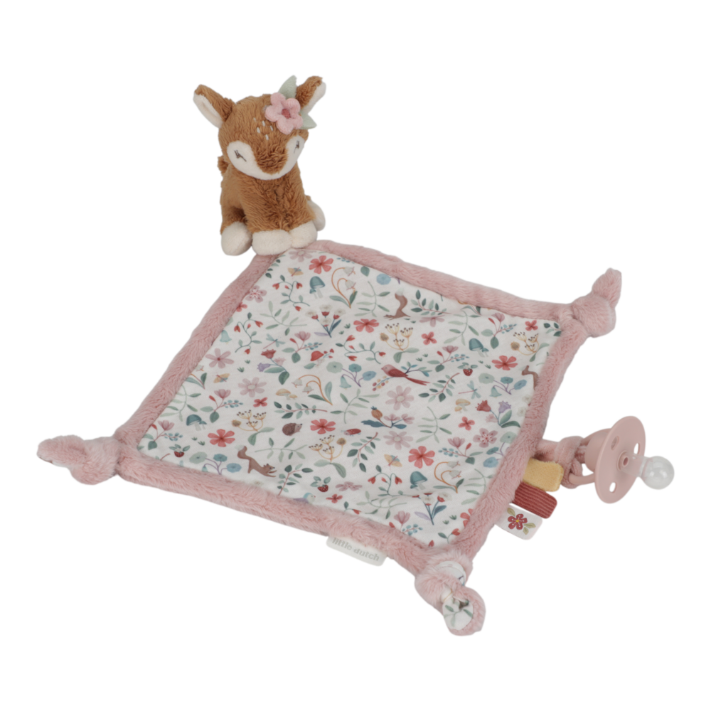 Little Dutch rosa Kuscheltuch Reh im Einsatz