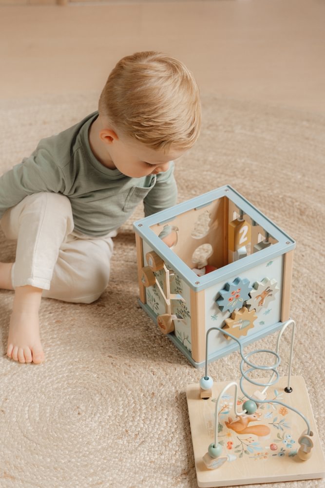 Little Dutch Holz Aktivitäten Motorik Würfel blau - Forest Friends