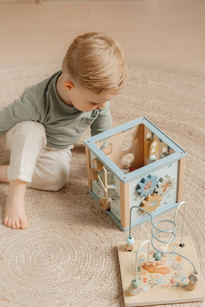 Little Dutch Holz Aktivitäten Motorik Würfel blau - Forest Friends