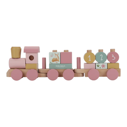 Little Dutch rosa Holz Eisenbahn mit Steck-Formen - Fairy Garden