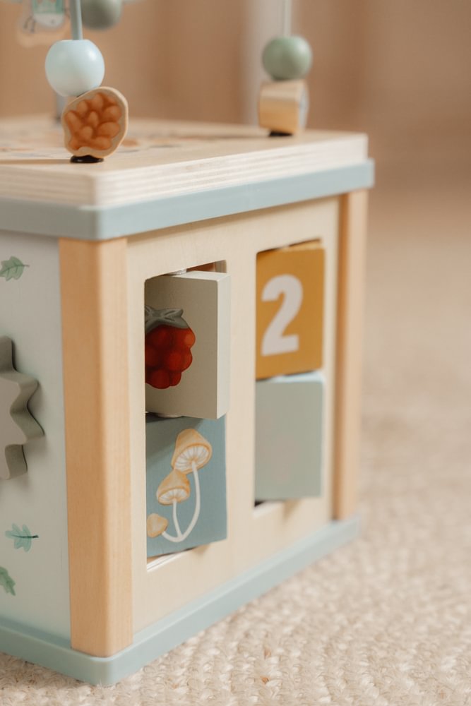 Little Dutch Holz Aktivitäten Motorik Würfel blau - Forest Friends