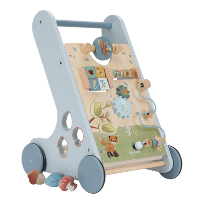 Little Dutch Laufwagen Multi Activity blau Holz Material Nahaufnahme