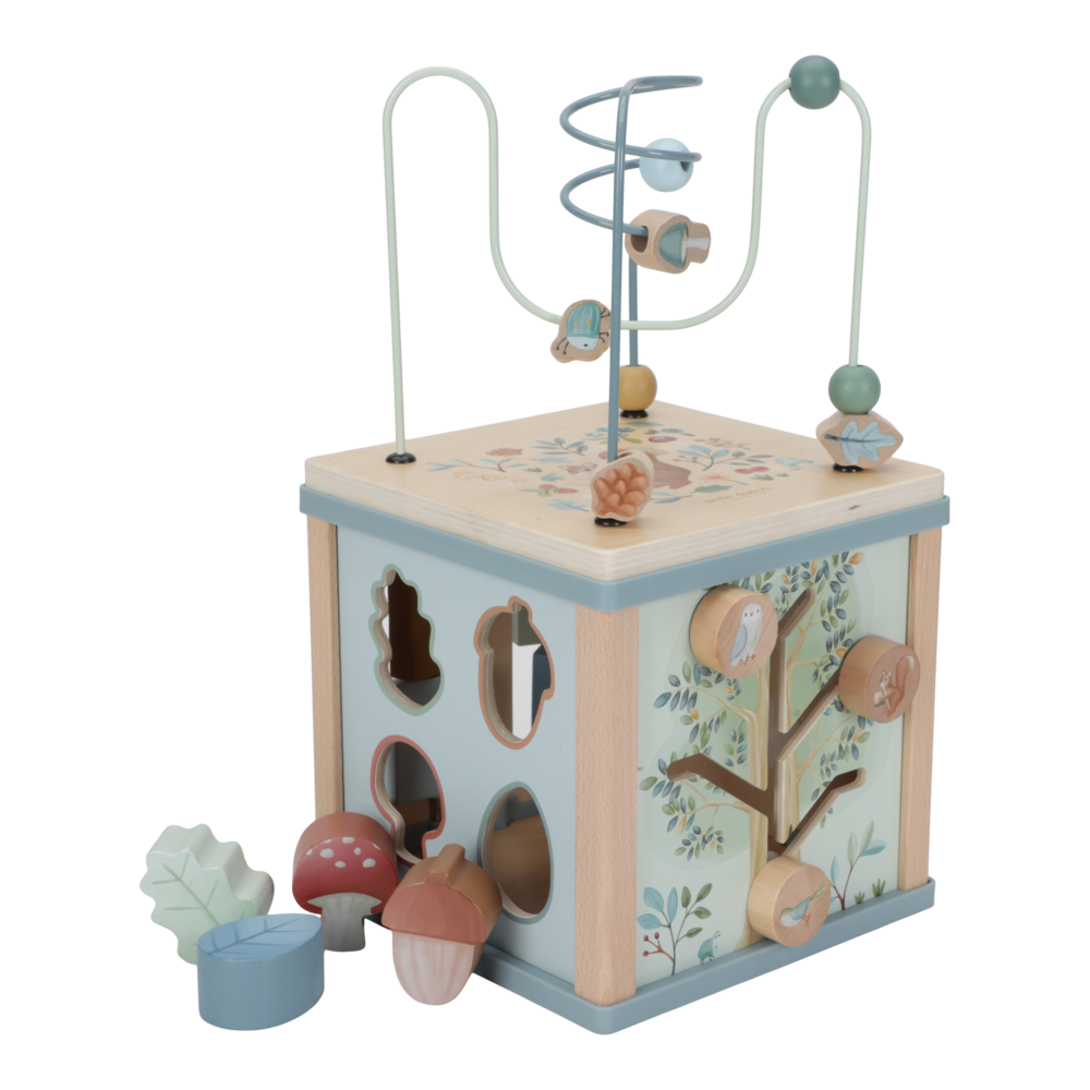 Little Dutch Holz Aktivitäten Motorik Würfel blau - Forest Friends