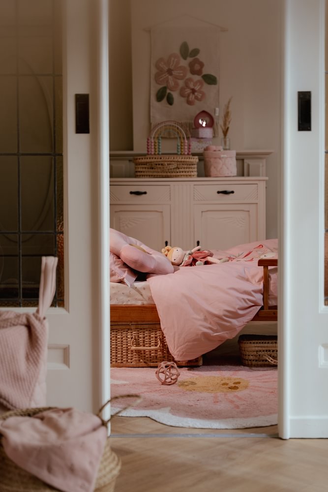 Bezug Kinderbett rosa Reh – 100x140 cm Little Dutch