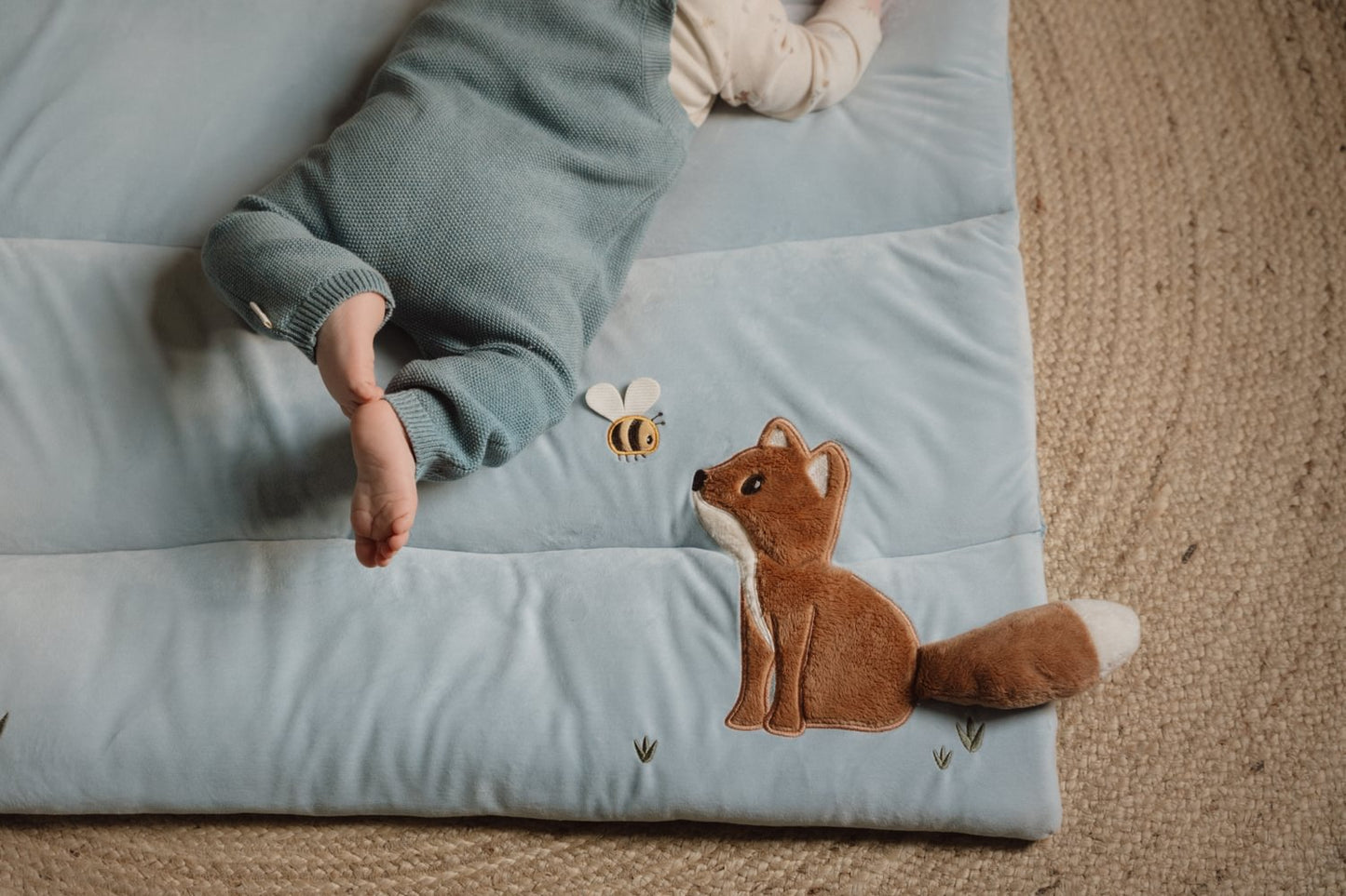 Little Dutch blaue Laufgittereinlage 75 x 95 cm - Forest Friends