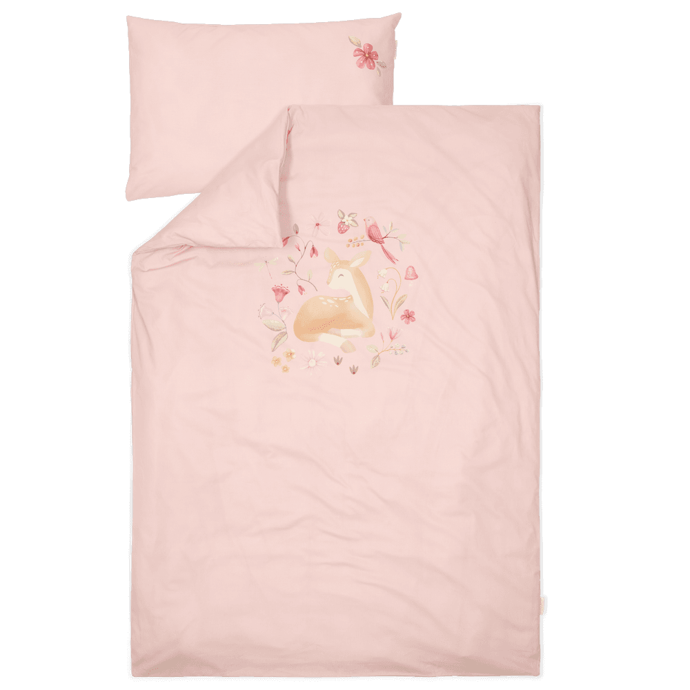Bezug Kinderbett rosa Reh – 100x140 cm Little Dutch