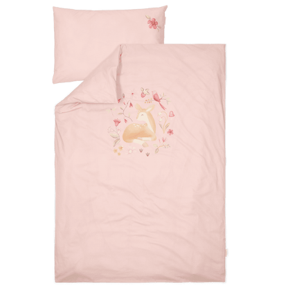 Bezug Kinderbett rosa Reh – 100x140 cm Little Dutch
