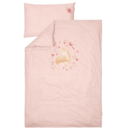Bezug Kinderbett rosa Reh – 100x140 cm Little Dutch
