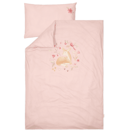 Bezug Kinderbett rosa Reh – 100x140 cm Little Dutch
