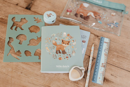 Little Dutch Schreibset blau Forest Friends Detailansicht