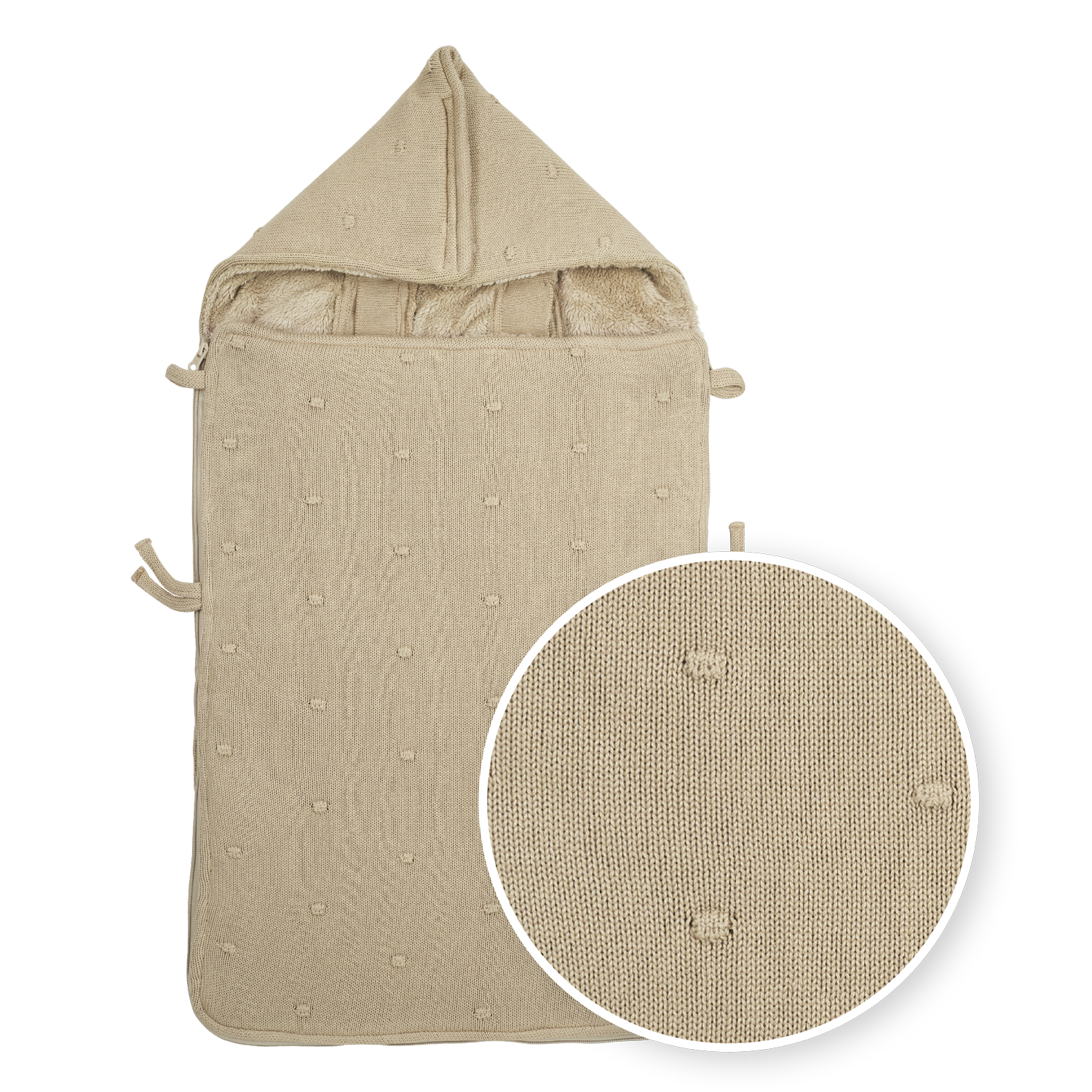 Meyco Fußsäcke Mini Knots teddy Sand Studio