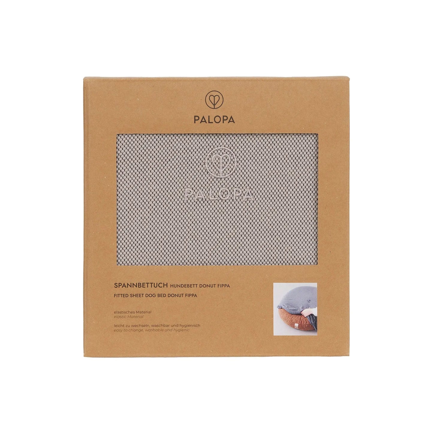 Palopa Hundebett Rund Bezug - Donut Fippa Taupe Grau