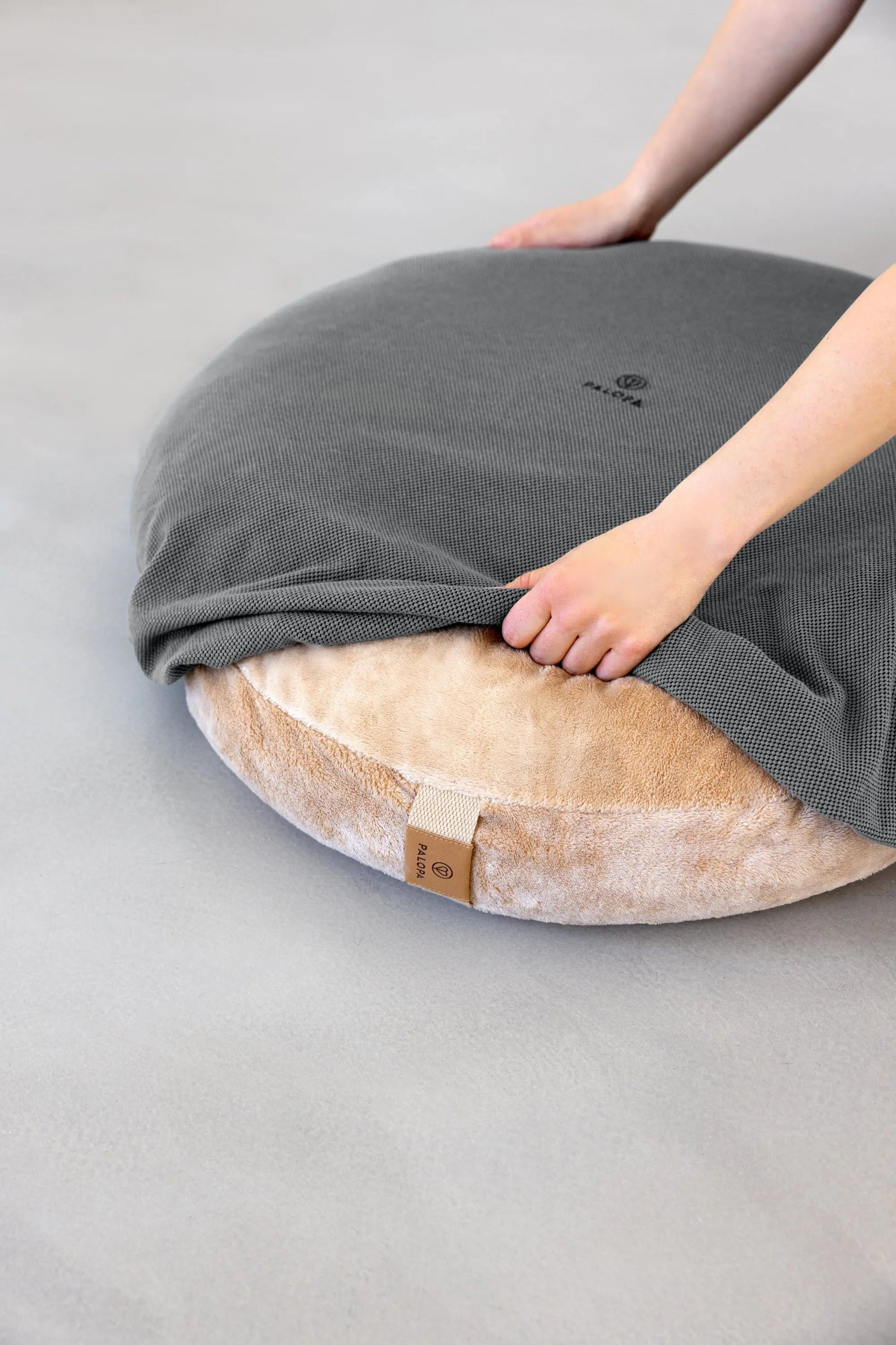 Palopa Hundebett Rund Bezug - Donut Fippa Anthrazit