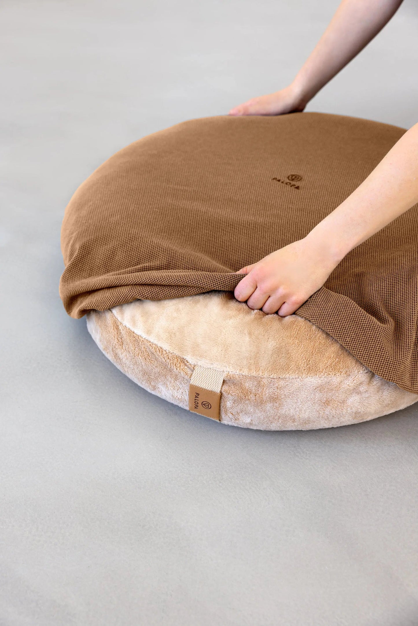 Palopa Hundebett Rund Bezug - Donut Fippa Braun