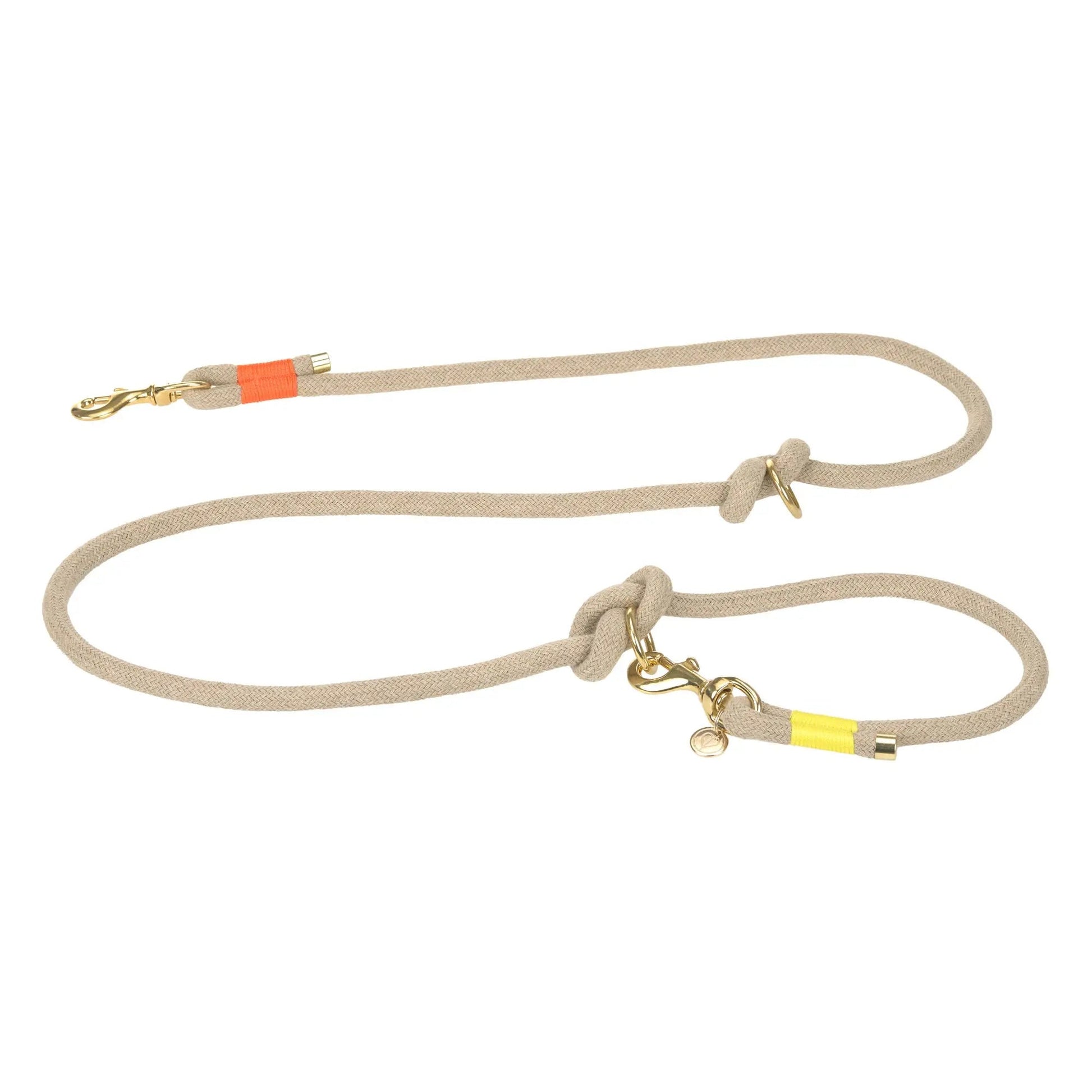 Palopa Hundeleine geflochten - Mila Natur Neon Orange Studio