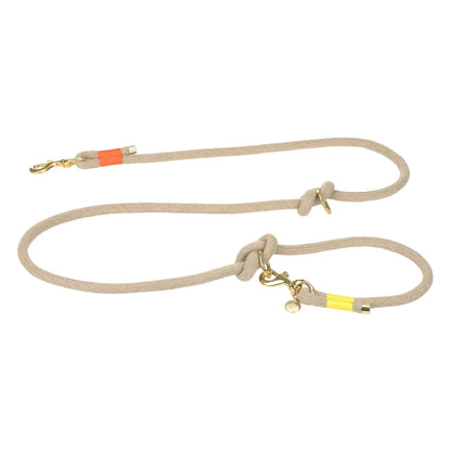 Palopa Hundeleine geflochten - Mila Natur Neon Orange Studio