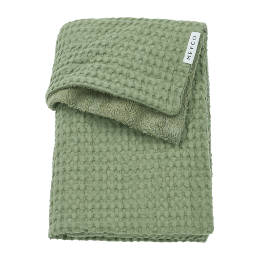 Meyco Decke Waffle Teddy Olive Green Studio
