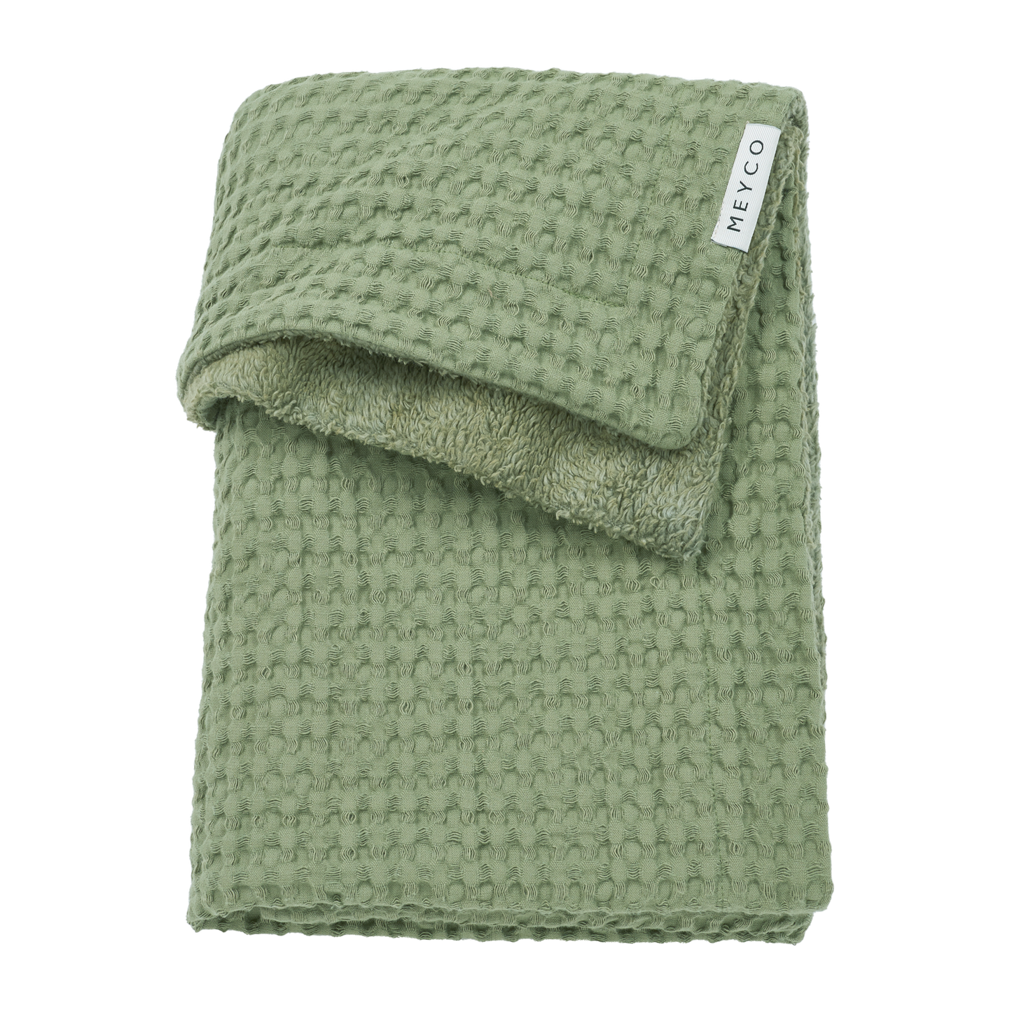 Meyco Decke Waffle Teddy Olive Green Studio