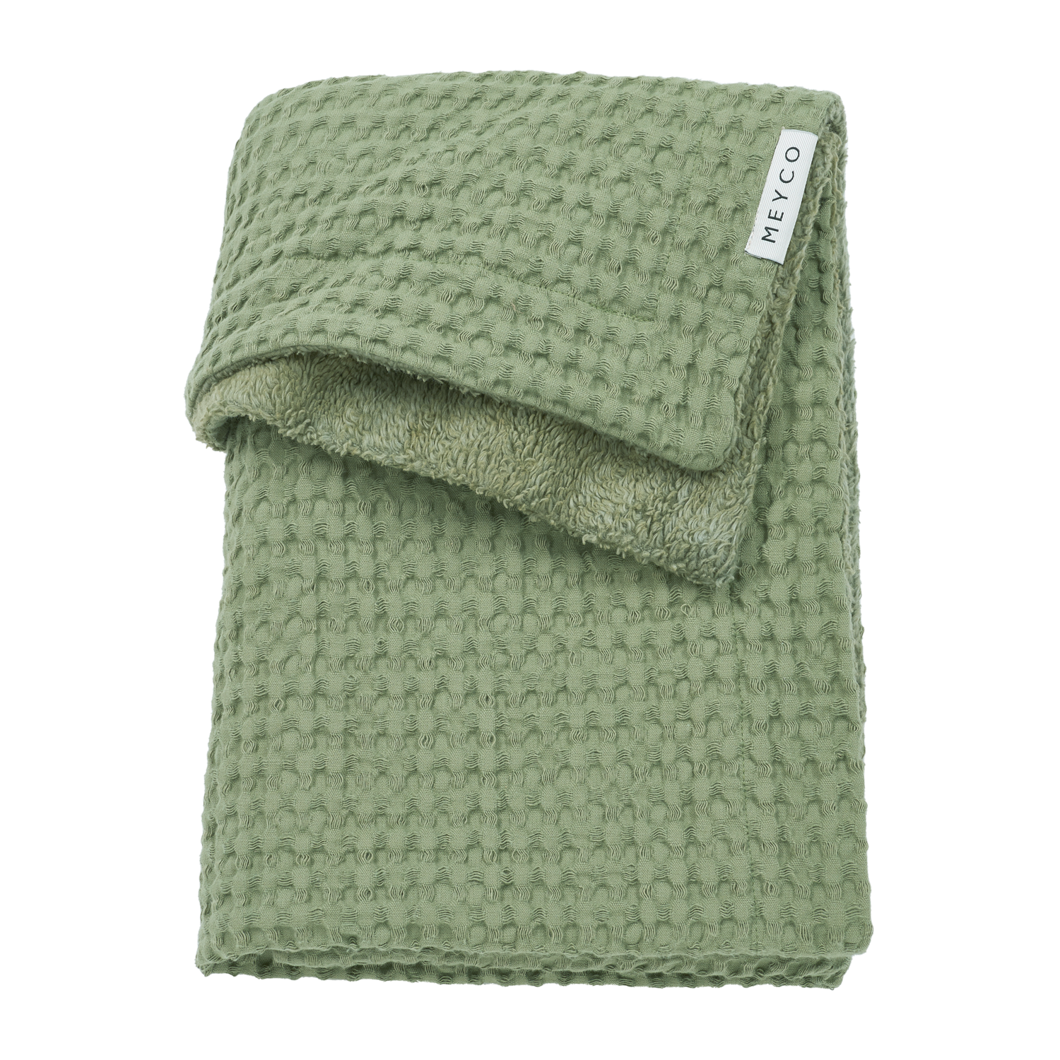 Meyco Decke Waffle Teddy Olive Green Studio