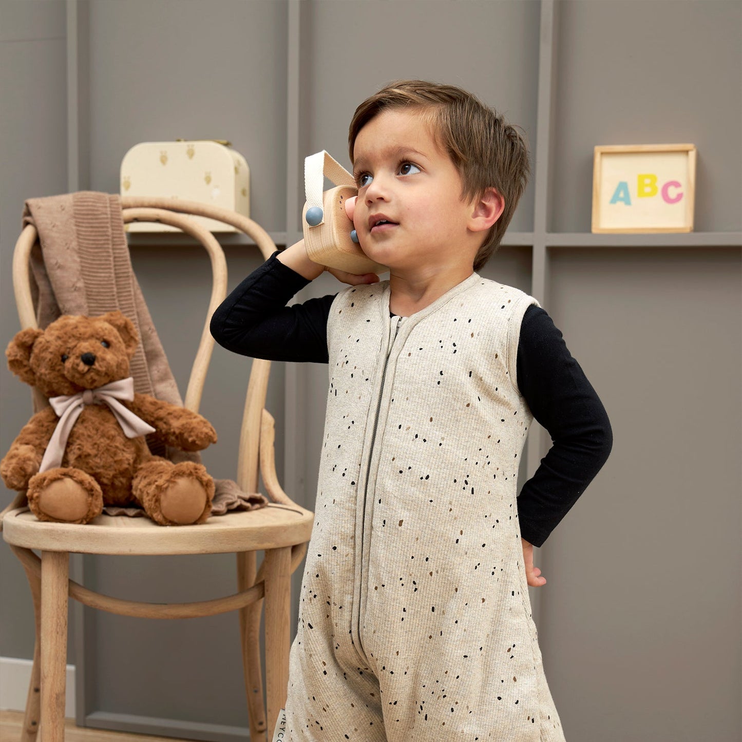 Meyco Schlafsack Jumper gefüttert Rib Mini spot Sand Melange