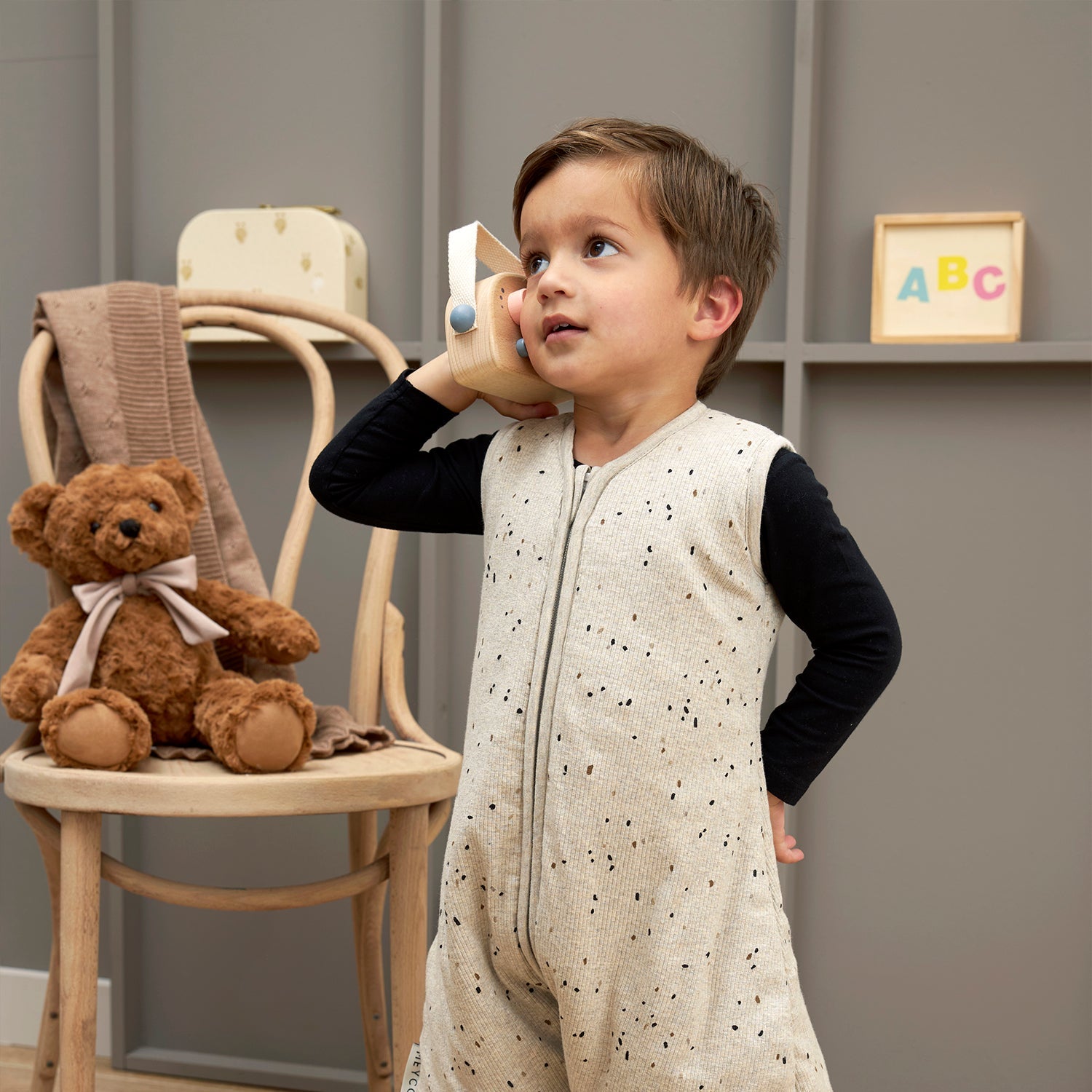 Meyco Schlafsack Jumper gefüttert Rib Mini spot Sand Melange