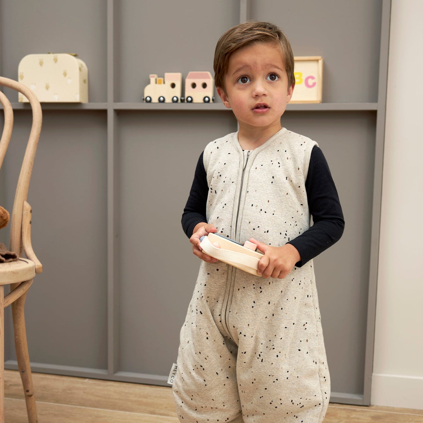 Meyco Schlafsack Jumper gefüttert Rib Mini spot Sand Melange