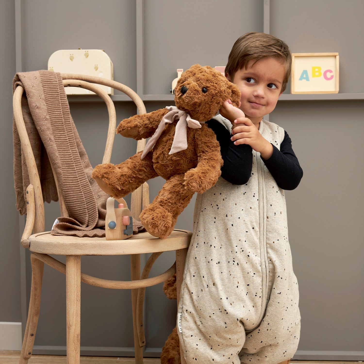 Meyco Schlafsack Jumper gefüttert Rib Mini spot Sand Melange