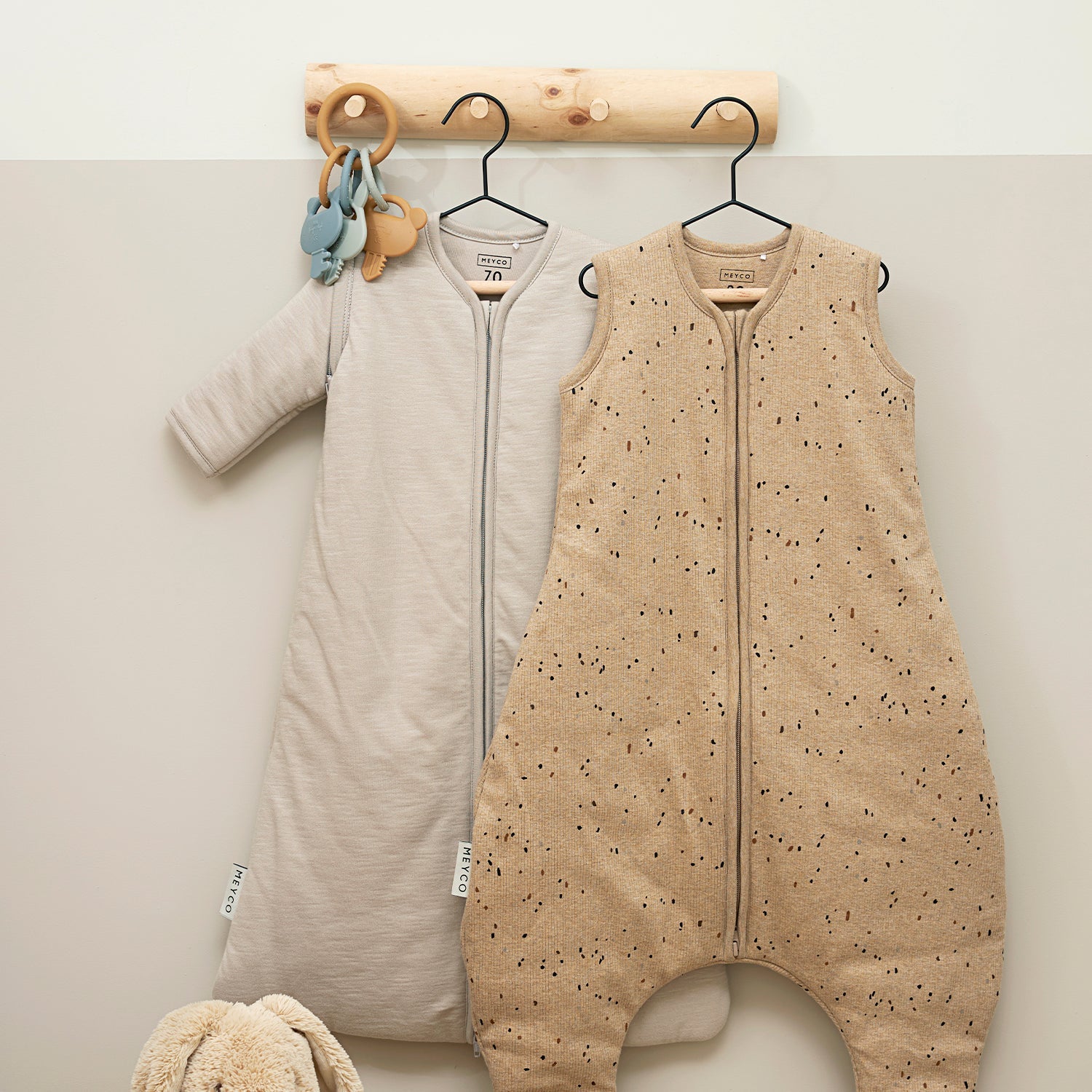 Meyco Schlafsack Jumper gefüttert Rib Mini spot Toffee Melange