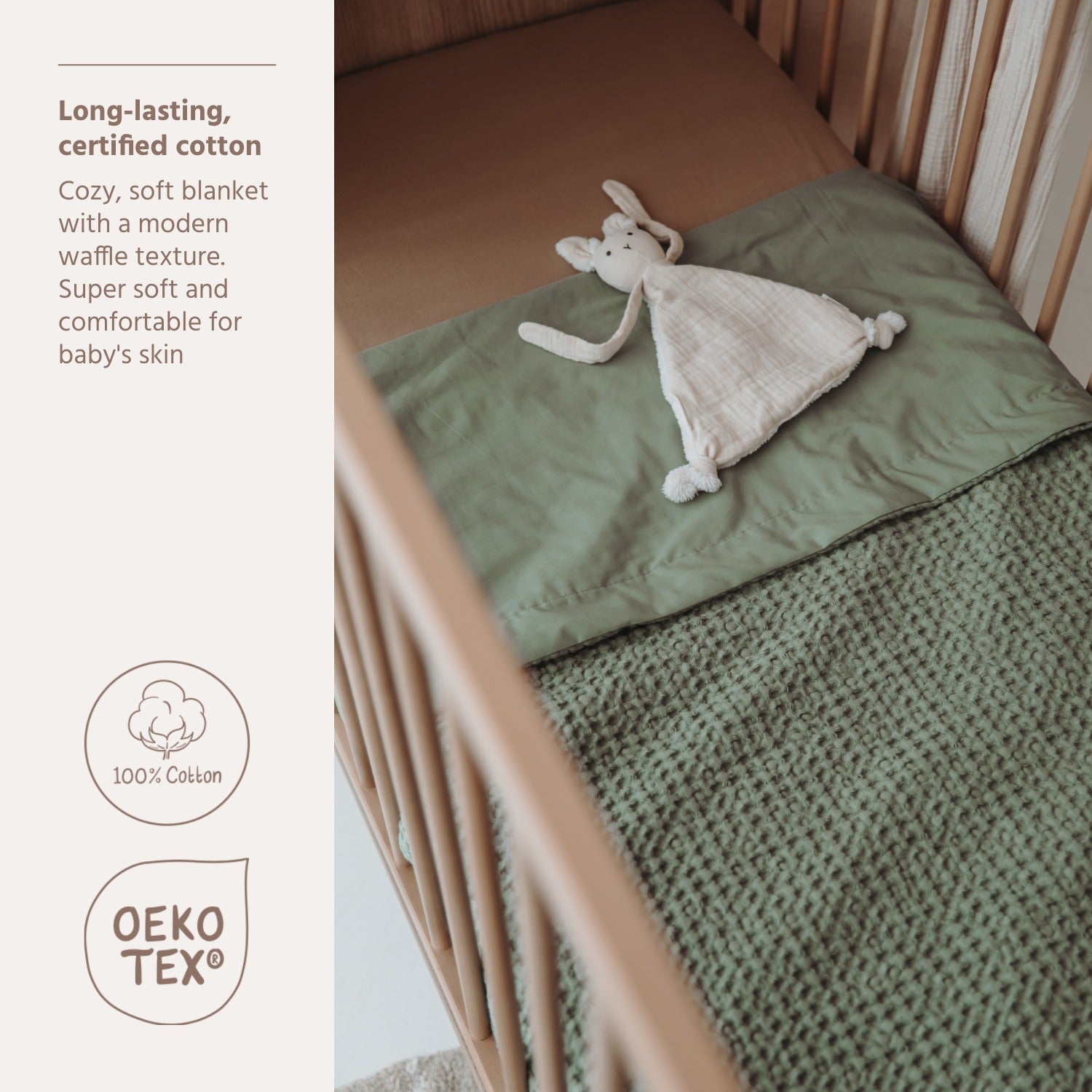 Meyco Decke Waffle Cotton Olive Green