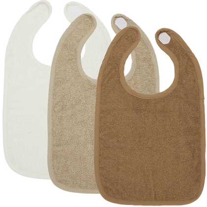 Meyco Lätzchen mit Klettverschluss Offwhite/Sand/Toffee