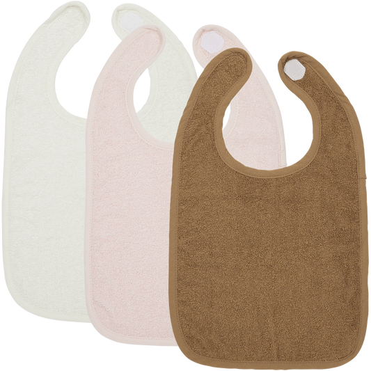 Meyco Lätzchen mit Klettverschluss Offwhite/Soft Pink/toffee Studio
