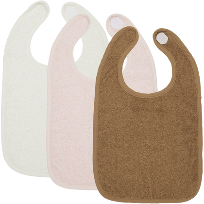 Meyco Lätzchen mit Klettverschluss Offwhite/Soft Pink/toffee