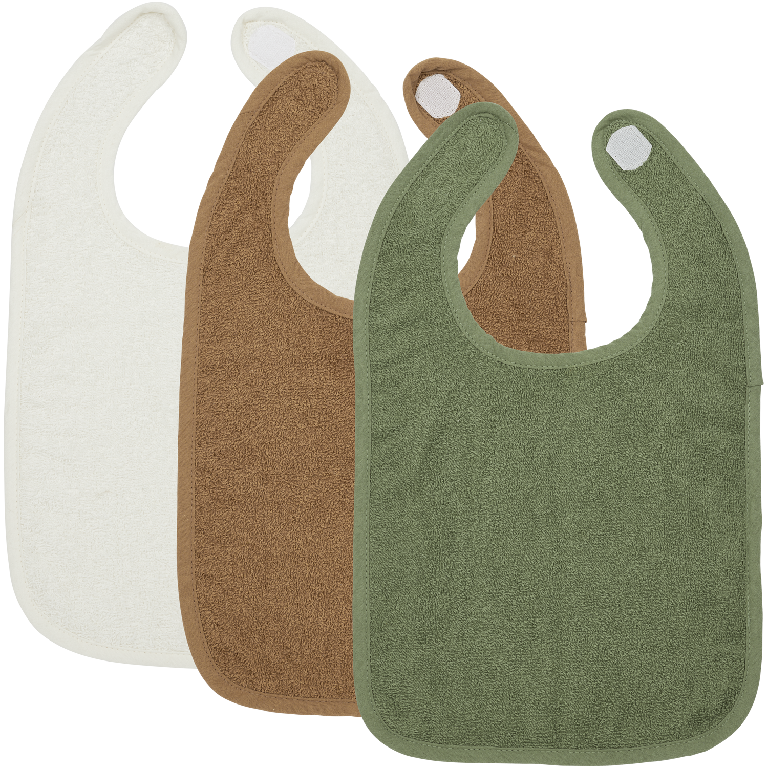 Meyco Lätzchen mit Klettverschluss Offwhite/Toffee/Forest Green Studio