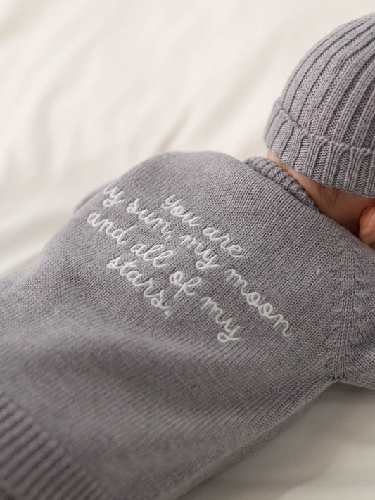 Famvibes Strickjacke YOU ARE MY SUN 2.0 grey