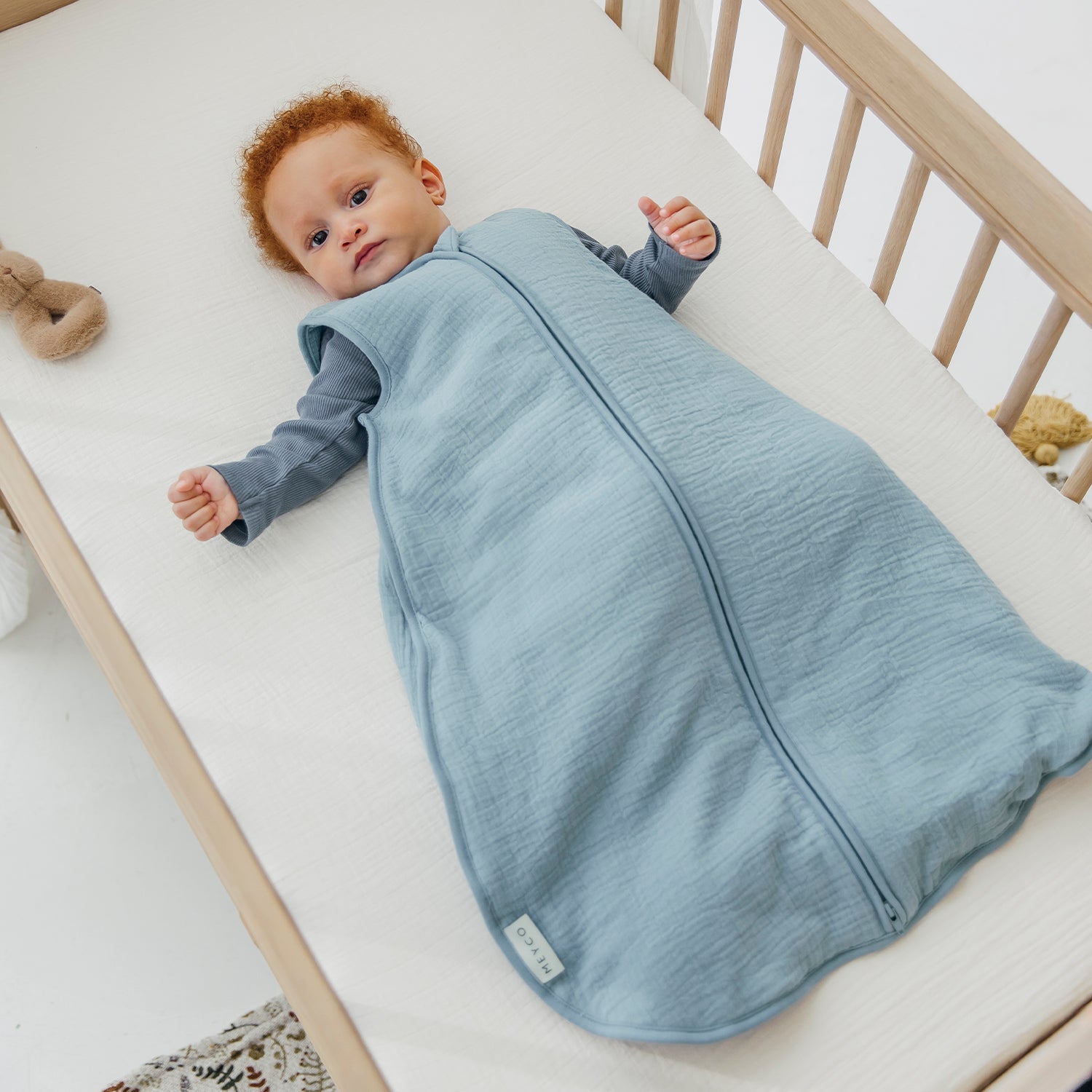 Meyco Schlafsack gefüttert vorgewaschen musselin Jeans Blue