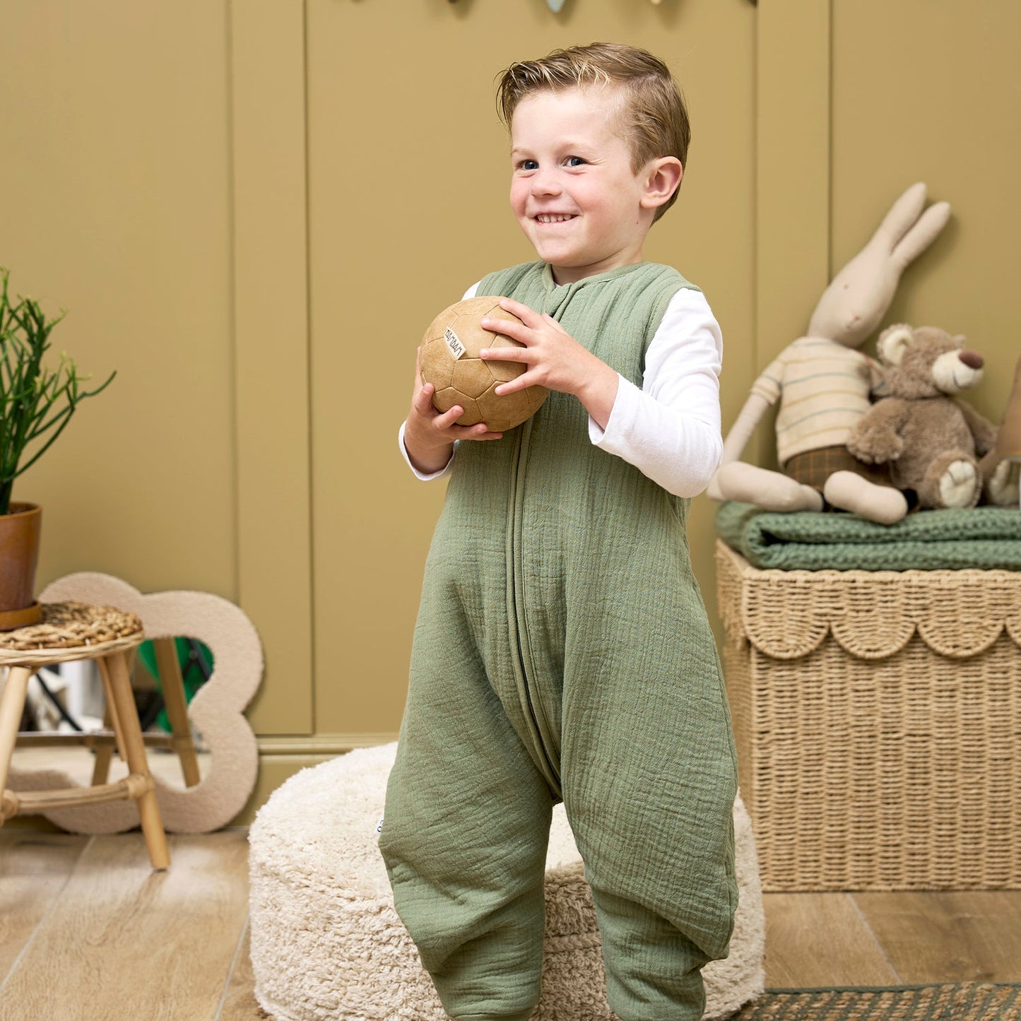 Meyco Schlafsack Jumper gefüttert vorgewaschen musselin Olive Green
