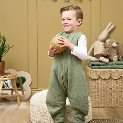 Meyco Schlafsack Jumper gefüttert vorgewaschen musselin Olive Green
