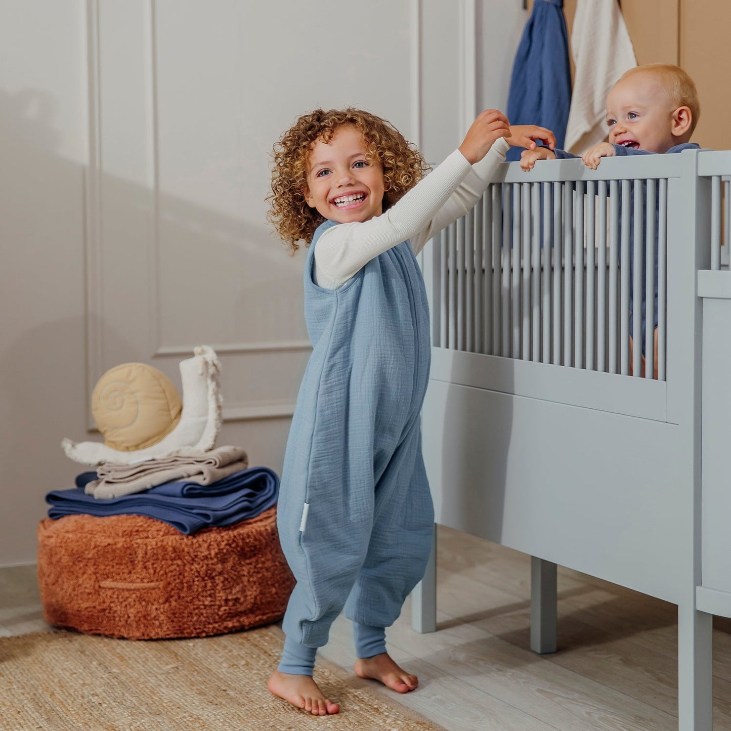 Meyco Schlafsack Jumper gefüttert vorgewaschen musselin Jeans Blue