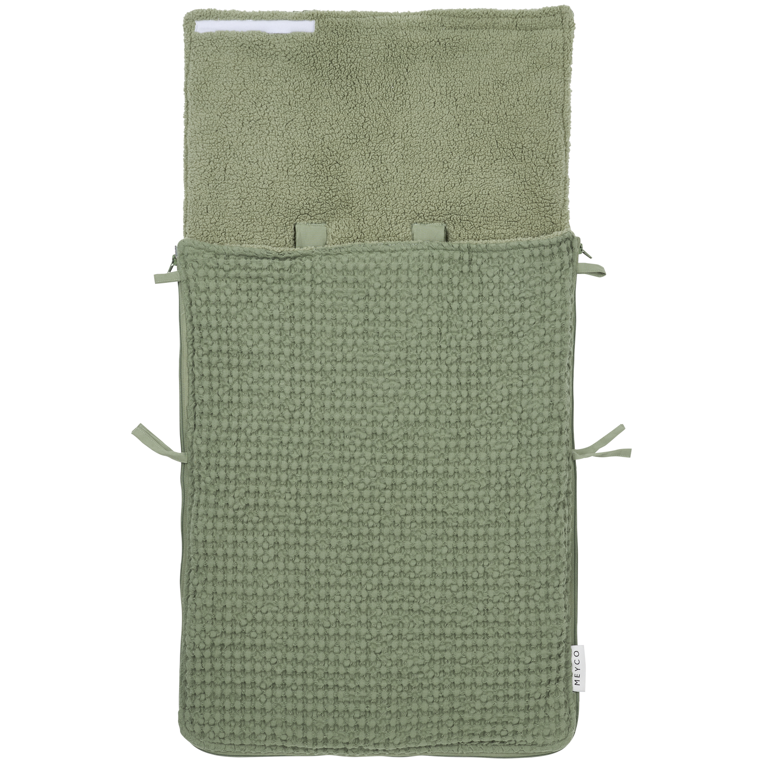 Meyco Fußsäcke Waffle Teddy Olive Green