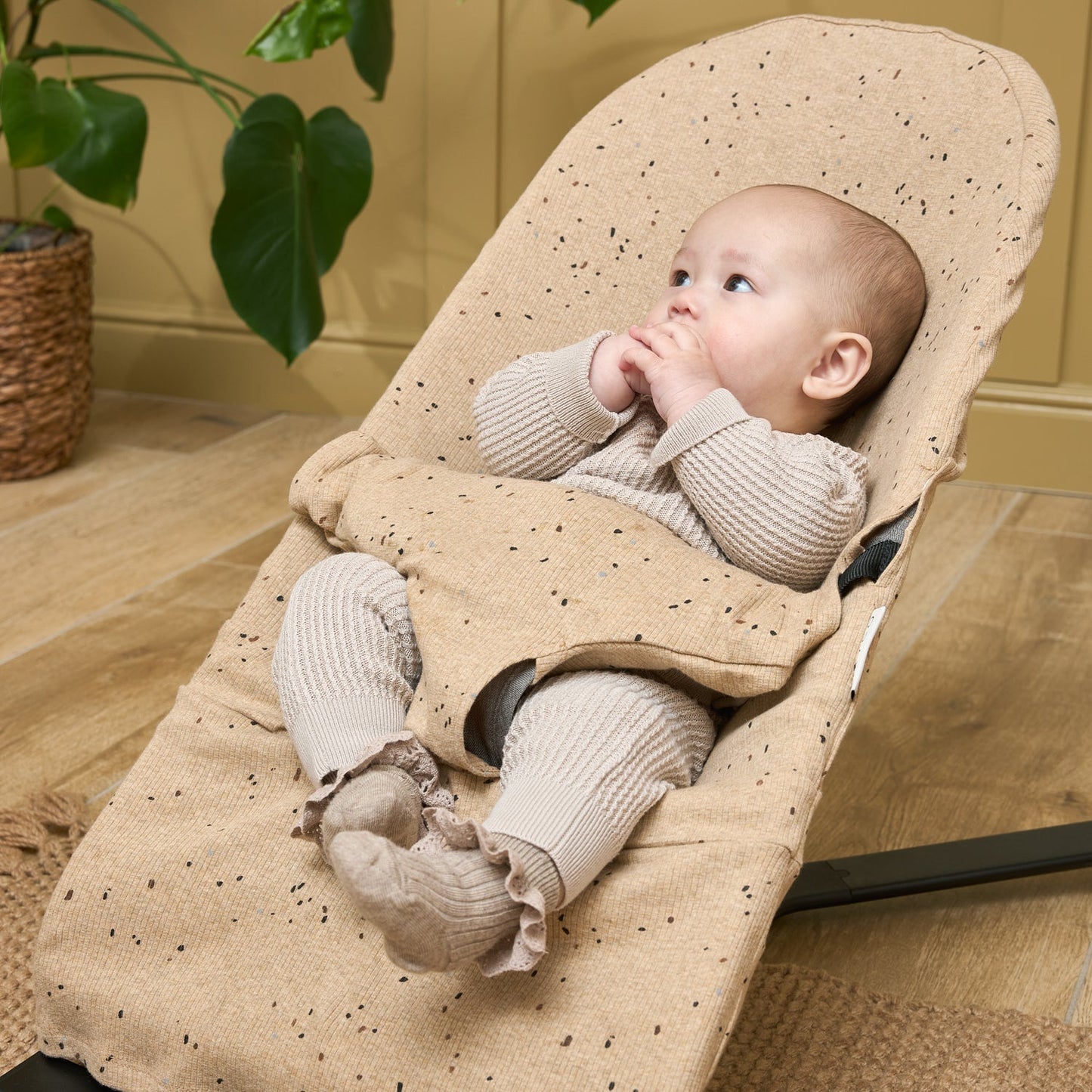 Meyco Babywippenbezüge Rib Mini spot Toffee Melange