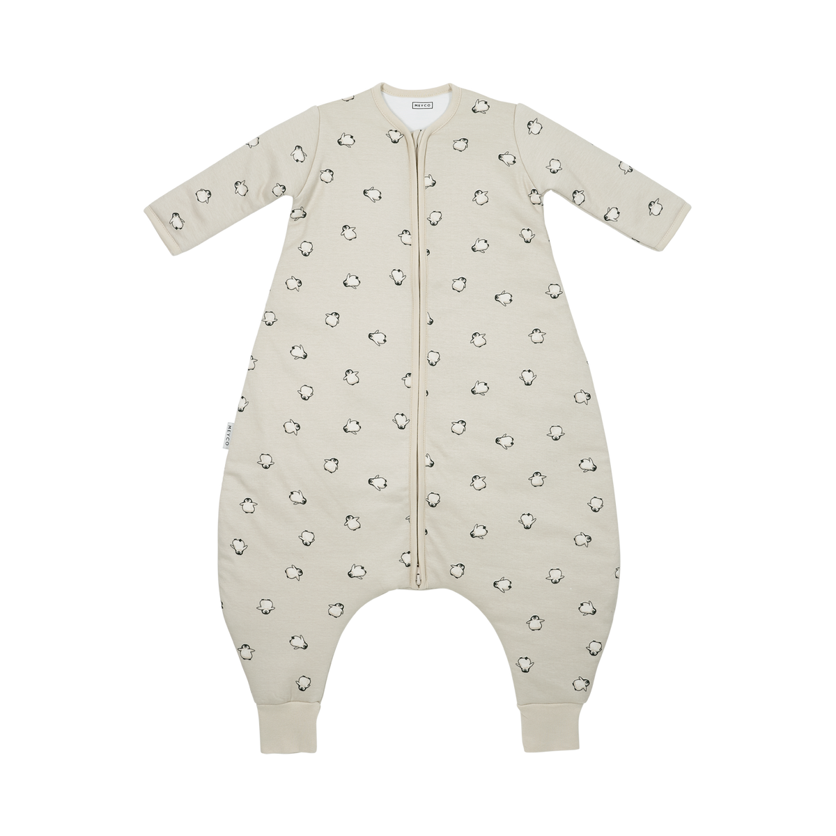 Meyco Schlafsack Jumper gefüttert mit Ärmel interlock jersey Penguin Soft sand Studio
