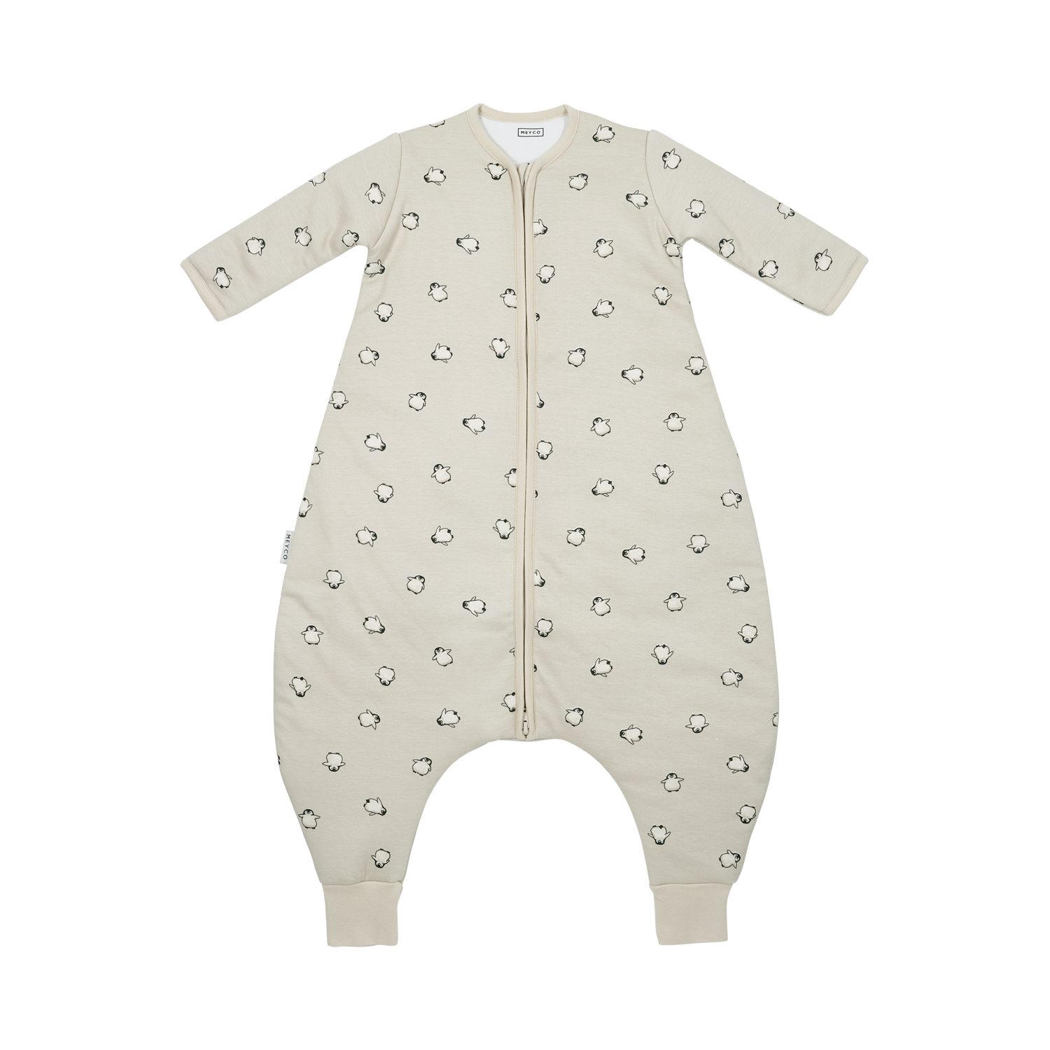 Meyco Schlafsack Jumper gefüttert mit Ärmel interlock jersey Penguin Soft sand Studio