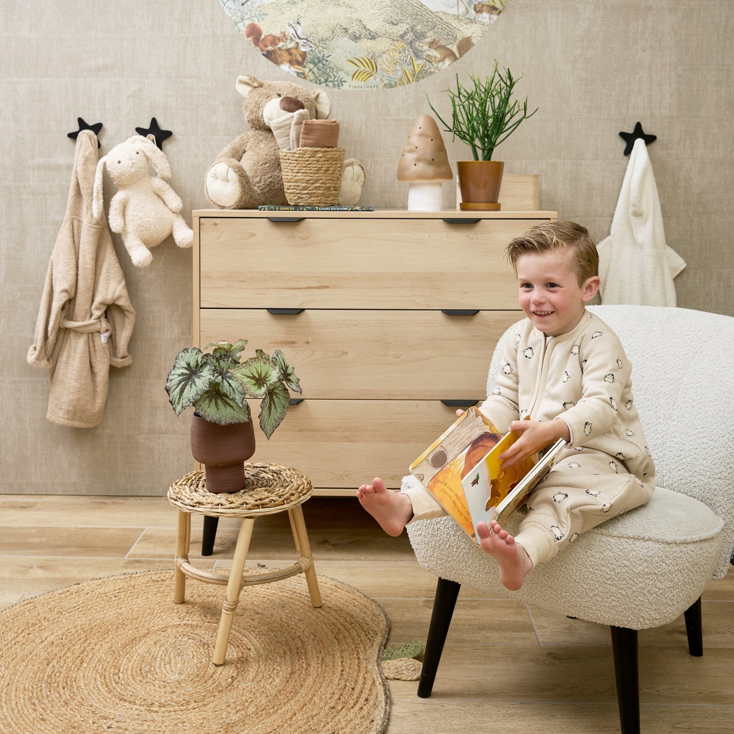 Meyco Schlafsack Jumper gefüttert mit Ärmel interlock jersey Penguin Soft sand
