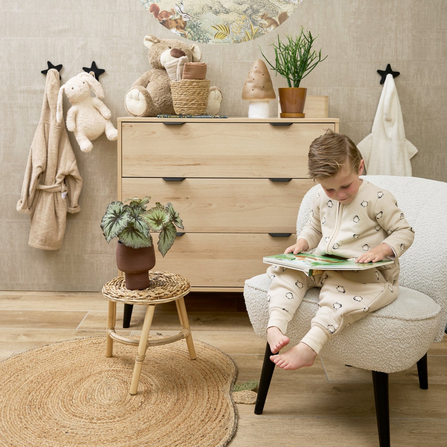 Meyco Schlafsack Jumper gefüttert mit Ärmel interlock jersey Penguin Soft sand