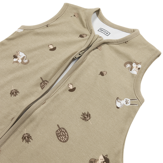 Meyco Schlafsack Hüftdyplasie interlock jersey Forest Animals Sand