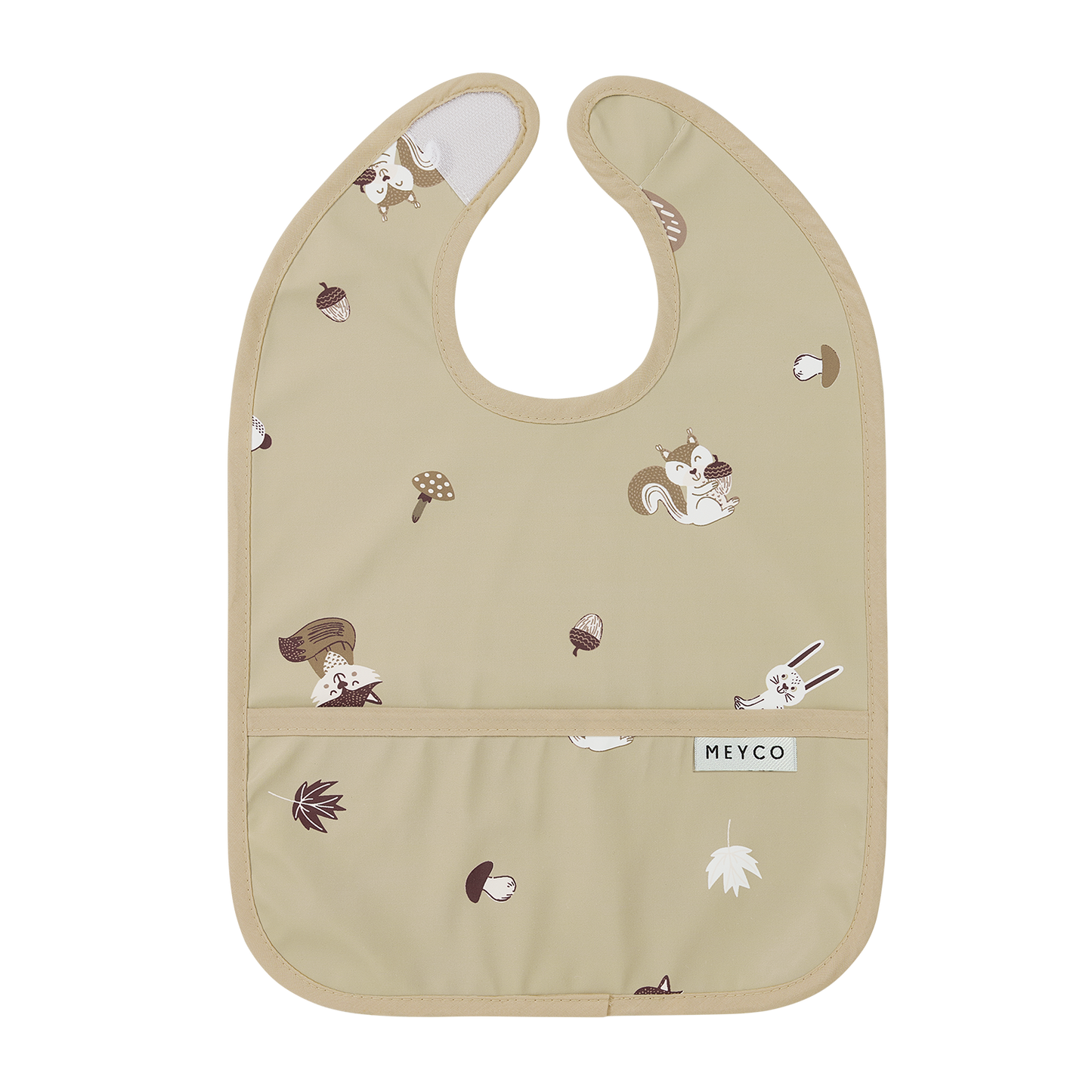 Meyco Lätzchen mit Auffangschale Forest Animals Sand